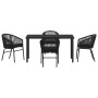 Conjunto de Comedor de Jardín 5 pcs Negro en Sillas de jardín | Comprar online en Foru.es