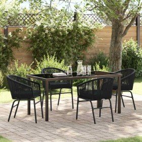 Conjunto de Comedor de Jardín 5 pcs Negro en Sillas de jardín | Comprar online en Foru.es