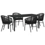 Conjunto de Comedor de Jardín 5 pcs Negro en Sillas de jardín | Comprar online en Foru.es
