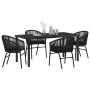 Conjunto de Comedor de Jardín 5 pcs Negro en Sillas de jardín | Comprar online en Foru.es