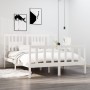 Estructura de cama de madera maciza blanca 140x190 cm de vidaXL, Camas y somieres - Ref: Foro24-3104109, Precio: 151,49 €, De...