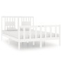 Estructura de cama de madera maciza blanca 140x190 cm de vidaXL, Camas y somieres - Ref: Foro24-3104109, Precio: 151,49 €, De...