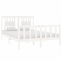 Estructura de cama de madera maciza blanca 140x190 cm de vidaXL, Camas y somieres - Ref: Foro24-3104109, Precio: 151,49 €, De...