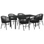 Conjunto de Comedor de Jardín 7 pcs Negro en Sillas de jardín | Comprar online en Foru.es