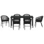 Conjunto de Comedor de Jardín 7 pcs Negro en Sillas de jardín | Comprar online en Foru.es