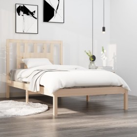 Estructura de cama de madera maciza de pino 90x200 cm de vidaXL, Camas y somieres - Ref: Foro24-3104048, Precio: 83,02 €, Des...