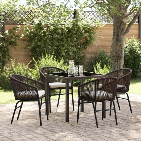 Conjunto de Comedor de Jardín 5 pcs Marrón en Sillas de jardín | Comprar online en Foru.es