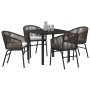Conjunto de Comedor de Jardín 5 pcs Marrón en Sillas de jardín | Comprar online en Foru.es