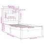 Estructura de cama de madera maciza de pino 90x200 cm de vidaXL, Camas y somieres - Ref: Foro24-3104048, Precio: 83,02 €, Des...