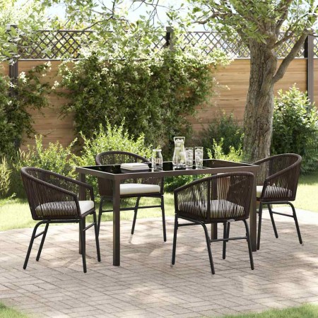Conjunto de Comedor de Jardín 5 pcs Marrón en Sillas de jardín | Comprar online en Foru.es