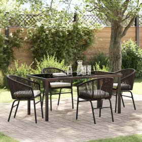 Conjunto de Comedor de Jardín 5 pcs Marrón en Sillas de jardín | Comprar online en Foru.es