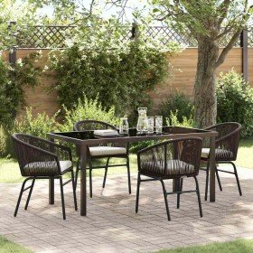 Conjunto de Comedor de Jardín 5 pcs Marrón en Sillas de jardín | Comprar online en Foru.es