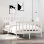 Estructura de cama doble pequeña madera maciza blanca 120x190cm de vidaXL, Camas y somieres - Ref: Foro24-3104099, Precio: 13...
