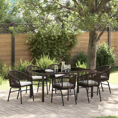 Conjunto de Comedor de Jardín 7 pcs Marrón en Sillas de jardín | Comprar online en Foru.es