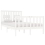 Estructura de cama doble pequeña madera maciza blanca 120x190cm de vidaXL, Camas y somieres - Ref: Foro24-3104099, Precio: 13...