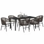 Conjunto de Comedor de Jardín 7 pcs Marrón en Sillas de jardín | Comprar online en Foru.es