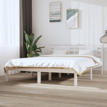 Estructura de cama madera maciza de pino blanco 120x200 cm de vidaXL, Camas y somieres - Ref: Foro24-3104214, Precio: 122,61 ...