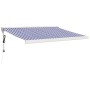 Toldo retráctil aluminio y tela azul y blanco 3,5x2,5 m de vidaXL, Toldos - Ref: Foro24-3154572, Precio: 571,52 €, Descuento: %