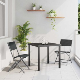 Conjunto de Comedor de Jardín 3 pcs Negro en Sillas de jardín | Comprar online en Foru.es