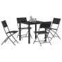 Conjunto de Comedor de Jardín 5 pcs Negro en Sillas de jardín | Comprar online en Foru.es
