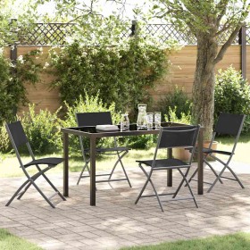 Conjunto de Comedor de Jardín 5 pcs Negro en Sillas de jardín | Comprar online en Foru.es