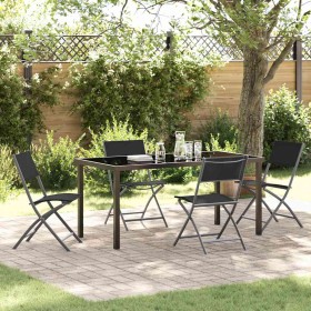 Conjunto de Comedor de Jardín 5 pcs Negro en Sillas de jardín | Comprar online en Foru.es