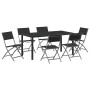 Conjunto de Comedor de Jardín 7 pcs Negro en Sillas de jardín | Comprar online en Foru.es