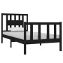 Estructura de cama madera maciza individual negra 75x190 cm de vidaXL, Camas y somieres - Ref: Foro24-3104092, Precio: 123,14...
