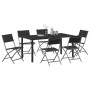 Conjunto de Comedor de Jardín 7 pcs Negro en Sillas de jardín | Comprar online en Foru.es