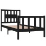Estructura de cama madera maciza individual negra 75x190 cm de vidaXL, Camas y somieres - Ref: Foro24-3104092, Precio: 123,14...