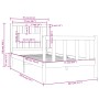 Estructura de cama madera maciza individual negra 75x190 cm de vidaXL, Camas y somieres - Ref: Foro24-3104092, Precio: 123,14...