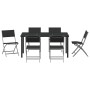 Conjunto de Comedor de Jardín 7 pcs Negro en Sillas de jardín | Comprar online en Foru.es