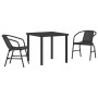 Conjunto de Comedor de Jardín 3 pcs Negro en Sillas de jardín | Comprar online en Foru.es