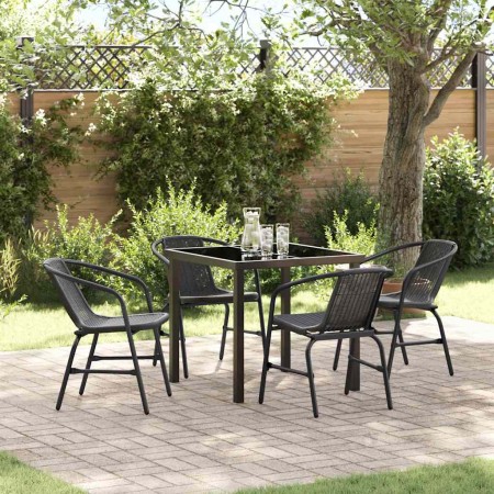Conjunto de Comedor de Jardín 5 pcs Negro en Sillas de jardín | Comprar online en Foru.es