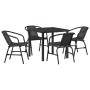 Conjunto de Comedor de Jardín 5 pcs Negro en Sillas de jardín | Comprar online en Foru.es