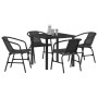 Conjunto de Comedor de Jardín 5 pcs Negro en Sillas de jardín | Comprar online en Foru.es