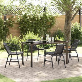 Conjunto de Comedor de Jardín 5 pcs Negro en Sillas de jardín | Comprar online en Foru.es