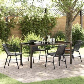 Conjunto de Comedor de Jardín 5 pcs Negro en Sillas de jardín | Comprar online en Foru.es