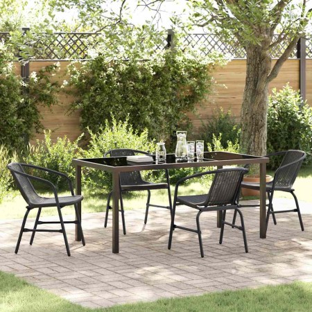 Conjunto de Comedor de Jardín 5 pcs Negro en Sillas de jardín | Comprar online en Foru.es