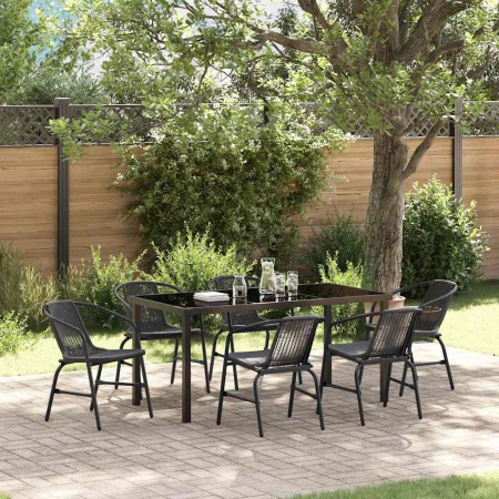 Conjunto de Comedor de Jardín 7 pcs Negro en Sillas de jardín | Comprar online en Foru.es