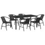 Conjunto de Comedor de Jardín 7 pcs Negro en Sillas de jardín | Comprar online en Foru.es