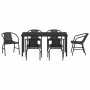 Conjunto de Comedor de Jardín 7 pcs Negro en Sillas de jardín | Comprar online en Foru.es