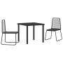 Conjunto de Comedor de Jardín 3 pcs Negro en Sillas de jardín | Comprar online en Foru.es