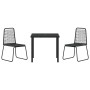 Conjunto de Comedor de Jardín 3 pcs Negro en Sillas de jardín | Comprar online en Foru.es