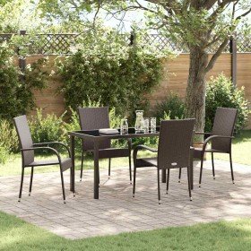 Conjunto de Comedor de Jardín 5 pcs Marrón en Sillas de jardín | Comprar online en Foru.es