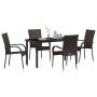 Conjunto de Comedor de Jardín 5 pcs Marrón en Sillas de jardín | Comprar online en Foru.es