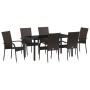 Conjunto de Comedor de Jardín 7 pcs Marrón en Sillas de jardín | Comprar online en Foru.es