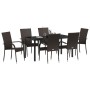 Conjunto de Comedor de Jardín 7 pcs Marrón en Sillas de jardín | Comprar online en Foru.es