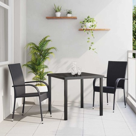 Conjunto de Comedor de Jardín 3 pcs Negro en Sillas de jardín | Comprar online en Foru.es