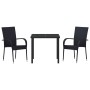 Conjunto de Comedor de Jardín 3 pcs Negro en Sillas de jardín | Comprar online en Foru.es